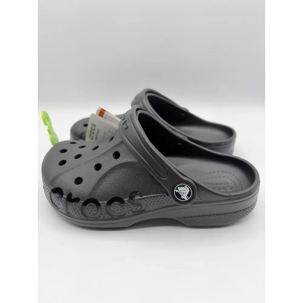 Crocs Baya Clog Sandals Shoes 207013 Black Kids Size J1 NWT